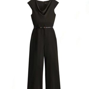 Donna Karan Elegant Black Sleeveless Jumpsuit